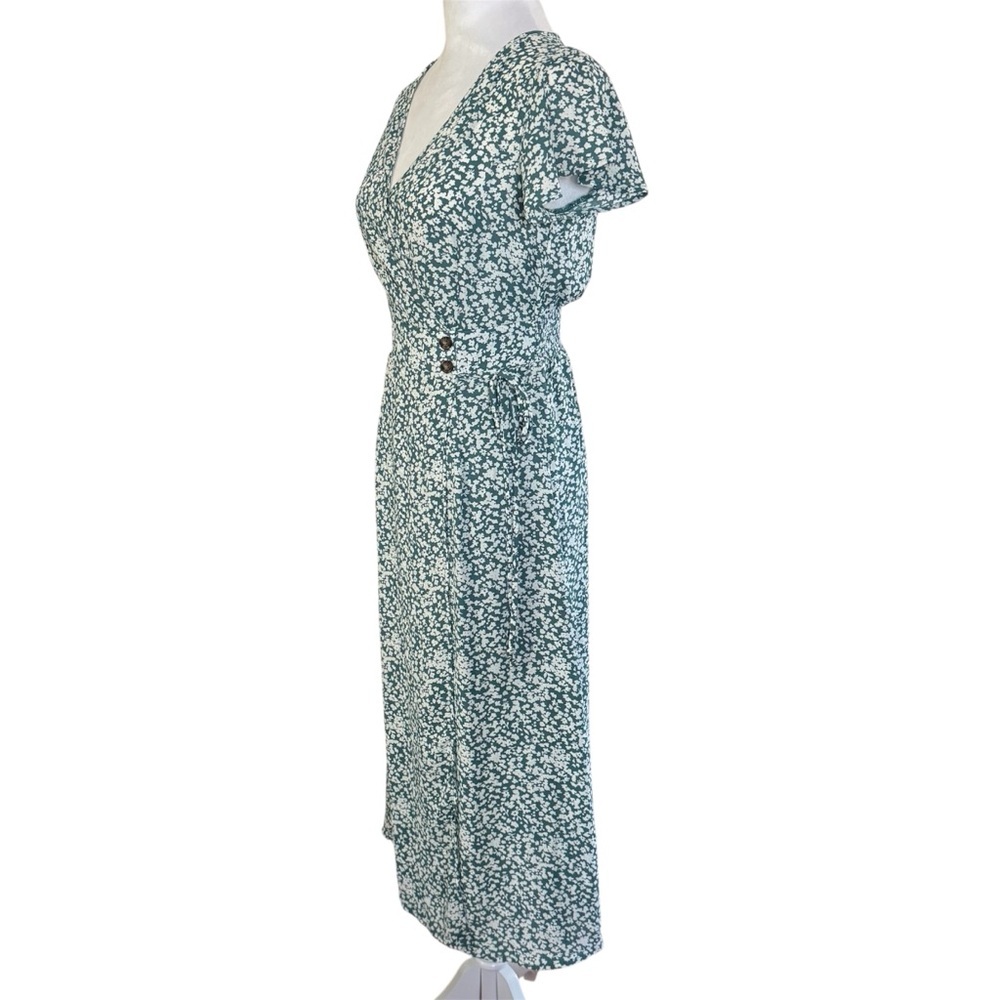 Sienna Sky Green & White Floral Faux Wrap Midi Dress XS - Picture 8 of 13
